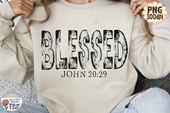 Blessed Christian Quote Retro Distressed T-Shirt Designs