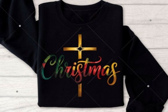 Christian Christmas Cross PNG, Coquette