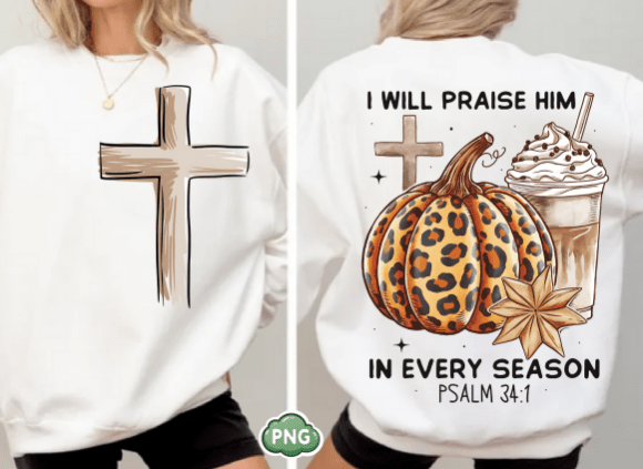 Christian Fall, Bible Verse Pumpkin PNG — T-Shirt Designs