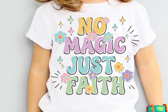 Christian Kids SVG PNG: Retro Faith Kids T-Shirt Designs