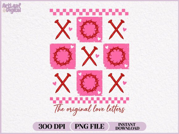 Christian Tic Tac Toe Love Letters PNG for T-Shirt Designs