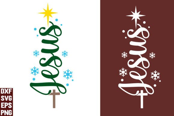 Jesus Christmas Tree SVG for T-Shirt Designs