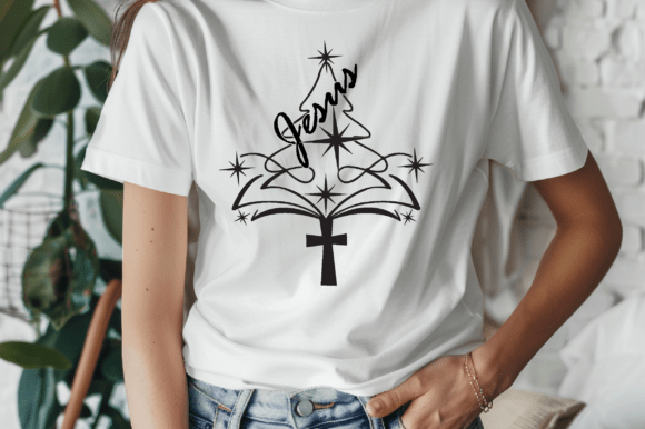 Jesus Christmas Tree SVG for T-Shirt Designs