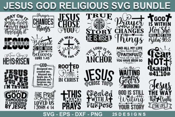 Jesus God Religious SVG Bundle for T-Shirt Designs