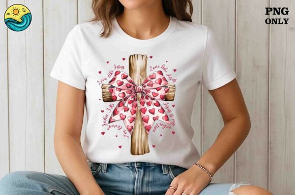 Love Like Jesus Cross PNG, John 3:16