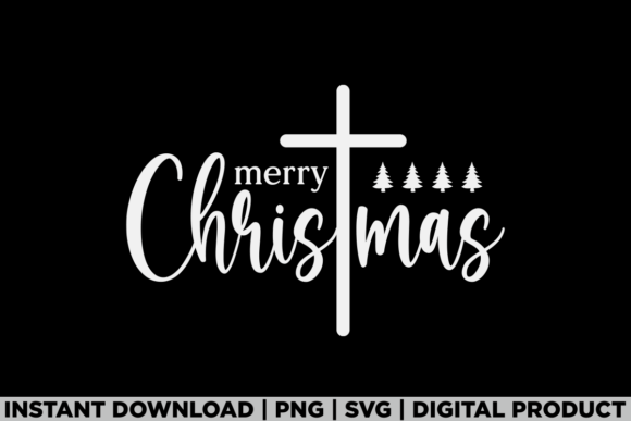 Merry Christmas Cross Christian Family