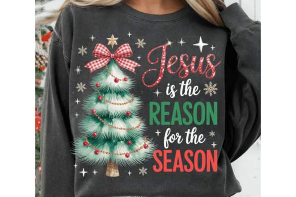 Retro Jesus is the Reason Christmas PNG T-Shirt Designs