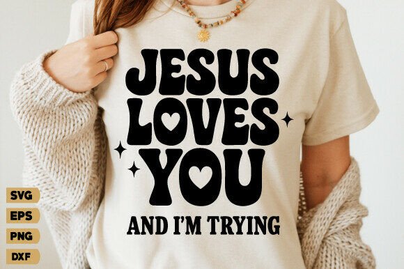 Retro Jesus Loves You SVG & PNG for T-Shirt Designs